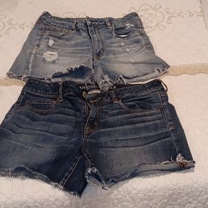 2 Pairs Distressed Jean shorts
